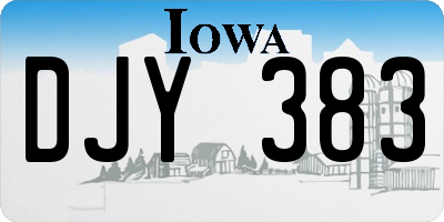IA license plate DJY383