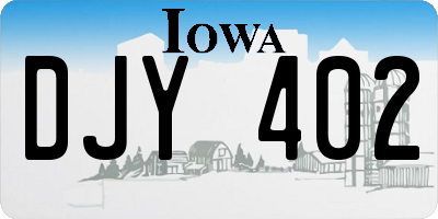 IA license plate DJY402