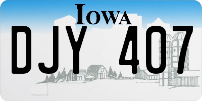 IA license plate DJY407