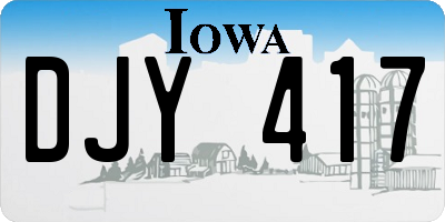 IA license plate DJY417