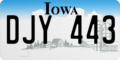 IA license plate DJY443