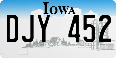 IA license plate DJY452