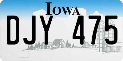 IA license plate DJY475