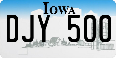 IA license plate DJY500