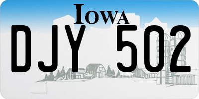 IA license plate DJY502