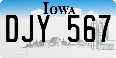 IA license plate DJY567