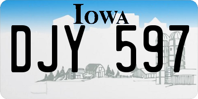 IA license plate DJY597