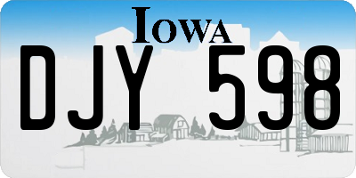 IA license plate DJY598