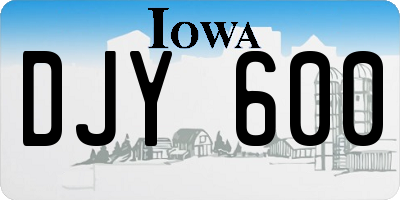 IA license plate DJY600