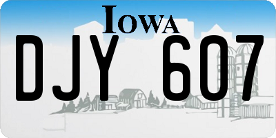 IA license plate DJY607