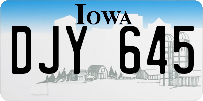 IA license plate DJY645
