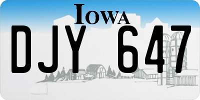 IA license plate DJY647