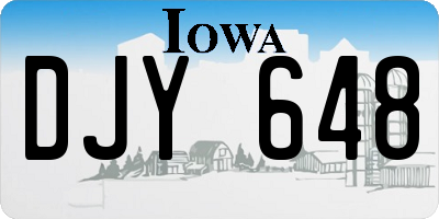 IA license plate DJY648