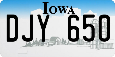 IA license plate DJY650