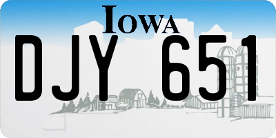 IA license plate DJY651