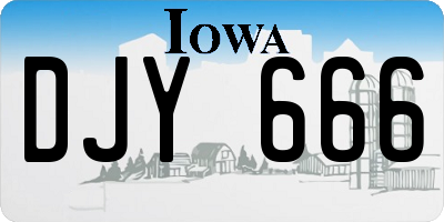 IA license plate DJY666