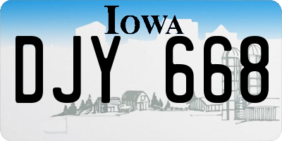 IA license plate DJY668