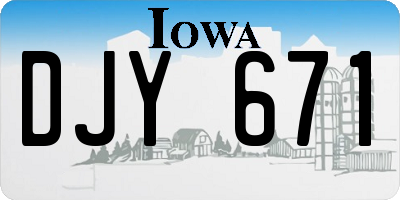 IA license plate DJY671