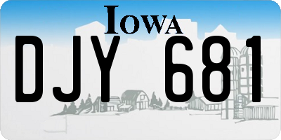 IA license plate DJY681