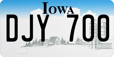 IA license plate DJY700