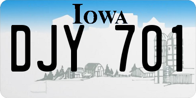 IA license plate DJY701