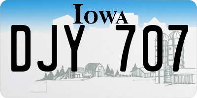 IA license plate DJY707