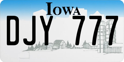 IA license plate DJY777