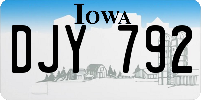 IA license plate DJY792
