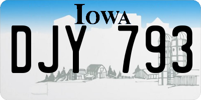 IA license plate DJY793