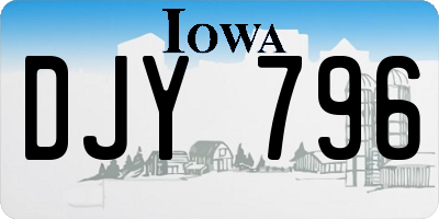 IA license plate DJY796