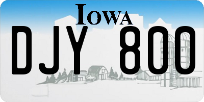 IA license plate DJY800