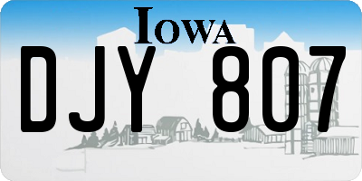 IA license plate DJY807