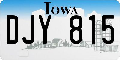 IA license plate DJY815