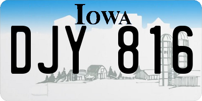 IA license plate DJY816
