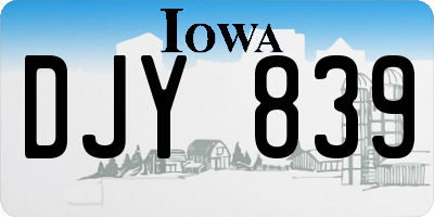 IA license plate DJY839