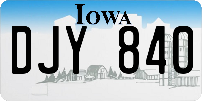 IA license plate DJY840