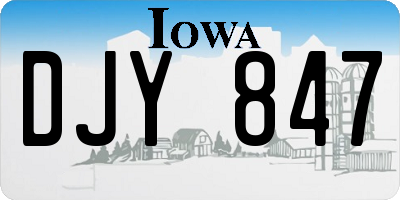 IA license plate DJY847