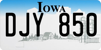 IA license plate DJY850