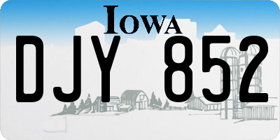 IA license plate DJY852