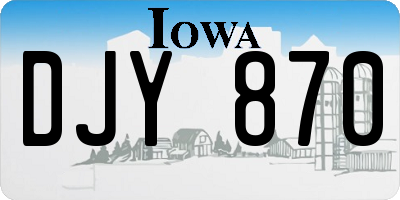 IA license plate DJY870