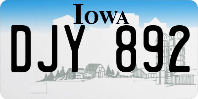 IA license plate DJY892