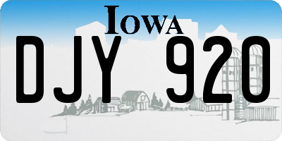 IA license plate DJY920