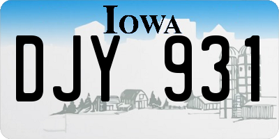 IA license plate DJY931