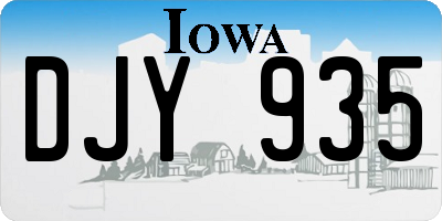 IA license plate DJY935