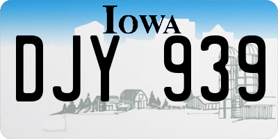 IA license plate DJY939