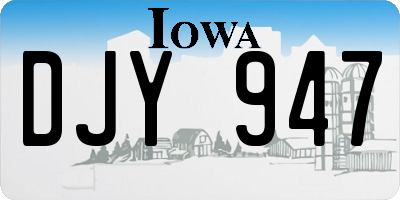IA license plate DJY947