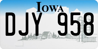 IA license plate DJY958