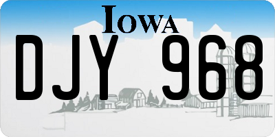 IA license plate DJY968