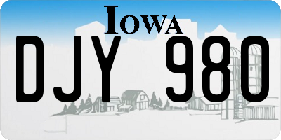IA license plate DJY980