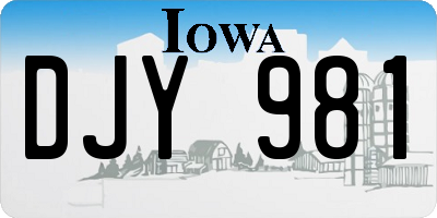 IA license plate DJY981